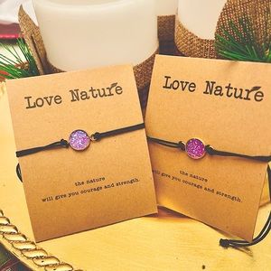 Crystal Stone Bead Bracelet for Men and Women very Trendy Black String